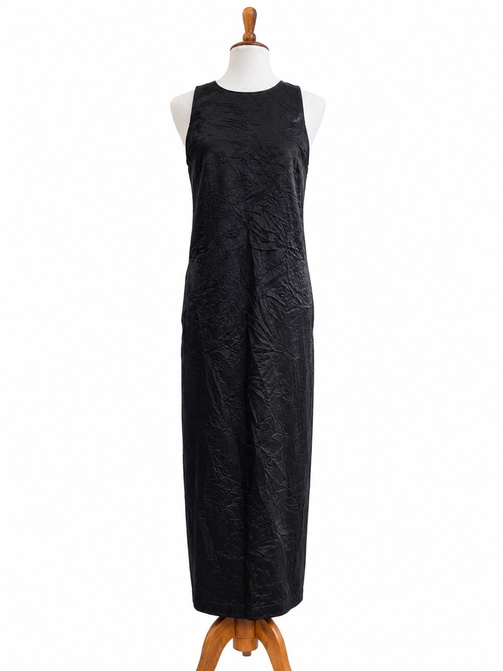 NWOT Never Worn Satin Black Sleeveless Maxi Dress - Boutique Brand: Melloday